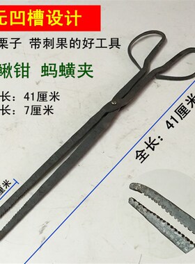 包邮黄鳝夹鱼夹鳝鱼钳夹蛇泥鳅钳垃圾夹铁钳捡栗子果钳子带刺毛栗