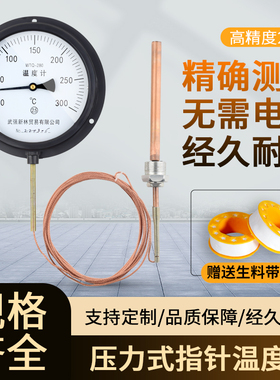 压力式温度计工业高精度指针式温度表锅炉水温油温蒸汽管道测温仪