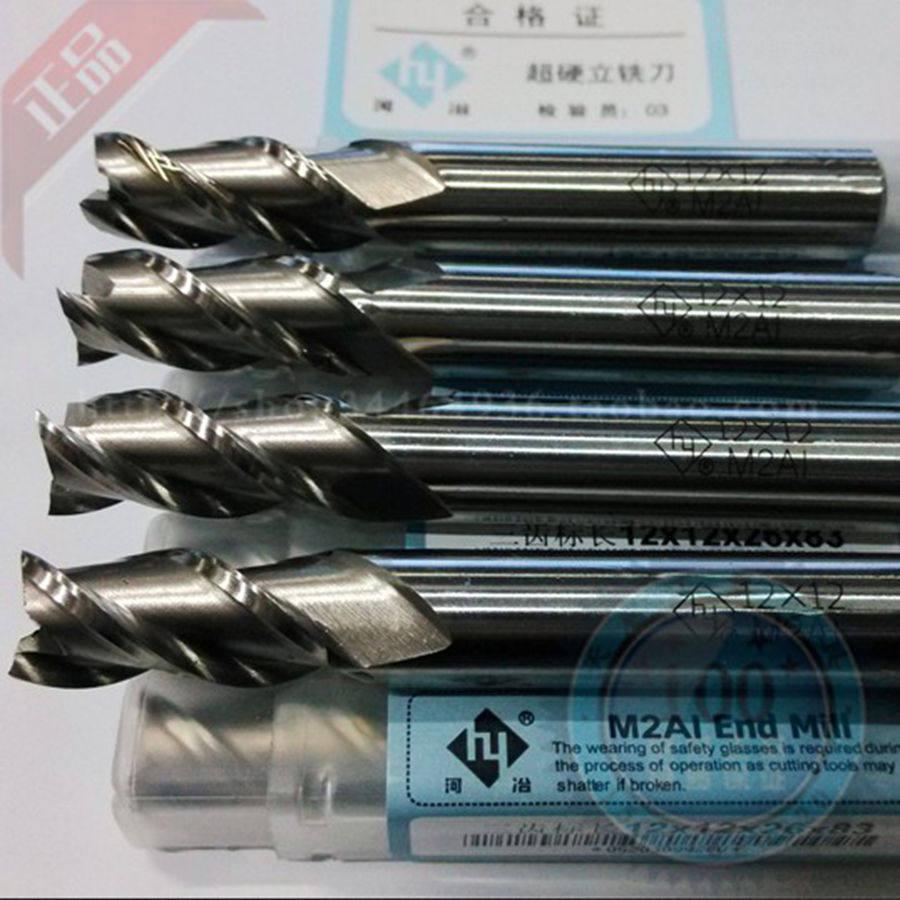 河冶住友超硬白钢直柄加长立铣刀3/4刃平底过中心18 19 20 22MM