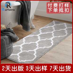 几何防滑吸水地垫地毯 冠花植绒家用进门垫室厨房卧室tpe防滑地垫