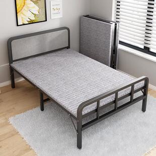 折叠床单人床办公室床出租屋双人午睡硬板1.2m小户型省地可折叠