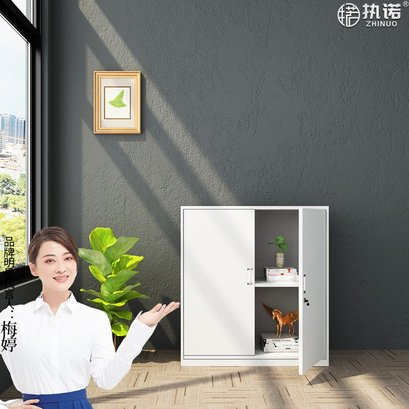 钢制办公文件柜对开门双门带锁抽屉财务资料档案柜顶柜矮柜铁皮柜