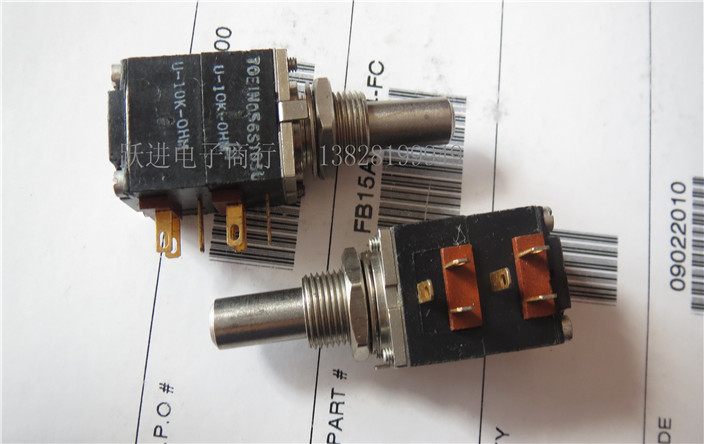 AB MODPOT U-10K-OHM 进口美国古董B10K双联电位器 柄长22MMX6.3