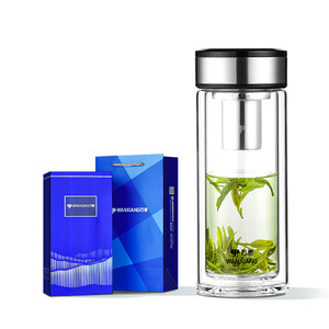 万象单双层玻璃茶杯商务办公泡茶杯车载直身杯高硼硅玻璃材质杯子