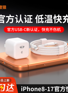 【国标3C认证】30W快充适用苹果16promax充电器17Air充电头iPhone15氮化镓13手机14平板ipad专用数据线一套