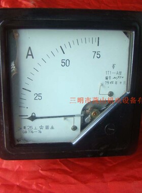 1T1-A 75/5机械式电流电压表指针电流表安装尺寸150x150老款