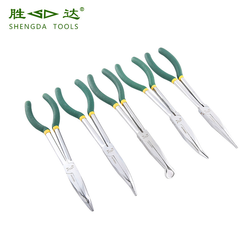 胜达工具 加长型尖嘴钳弯嘴钳加长夹持钳尖咀钳子长嘴钳子尖头钳
