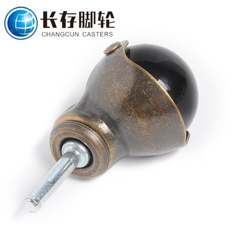 促销2寸长插杆青古铜万向脚轮地球轮球形轮PP沙发轮耐磨静音滑轮