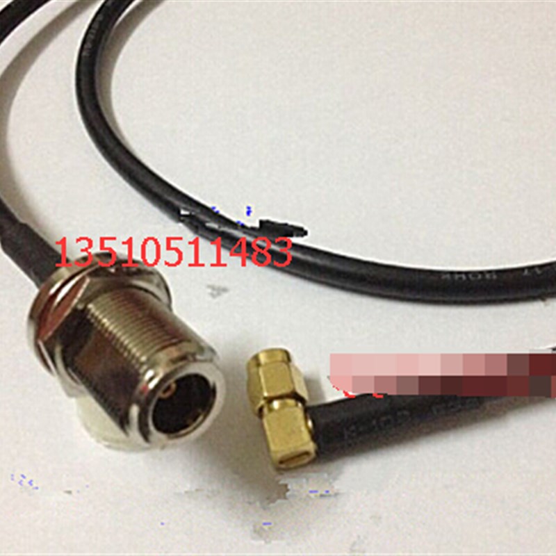SMA-JW/N-KY射频50-3同轴线 AP信号N母带法兰转SMA公弯 L16转SMA