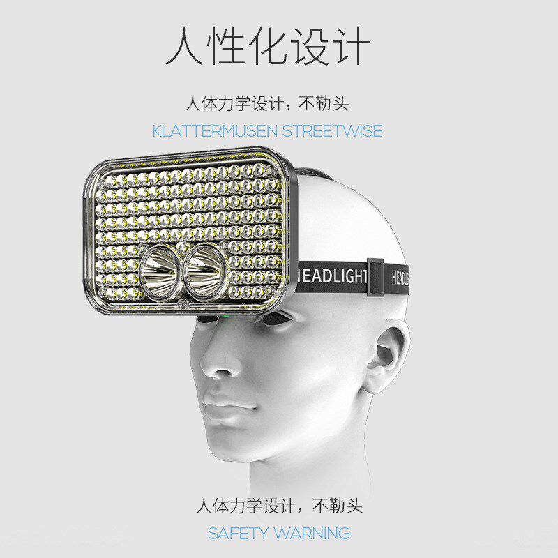 新款强光照蝎子专用头灯109颗紫光LED灯芯户外大功率泛光照明充电