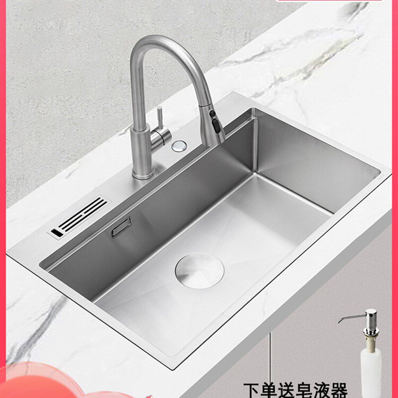 乐唯加厚厨房304不锈钢手工水槽家用台下洗菜盆单槽洗碗槽水池511