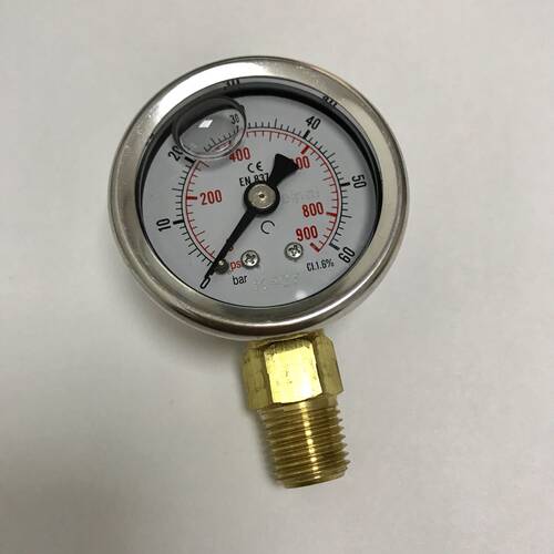 耐震压力表 直径40 前壳47mm 背后41mm 压力 60bar 900psi PT1/4