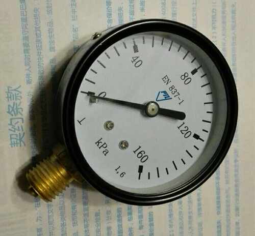 测量压力用径向压力表 en837-1 0-40-80-120-160kpa kl1.6 63mm