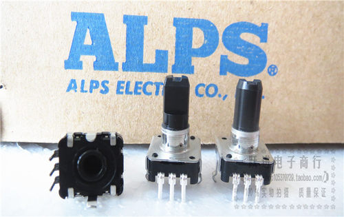 EC12 ALPS 进口日本24点脉冲电位器 360度转编码器  柄长15MM半柄