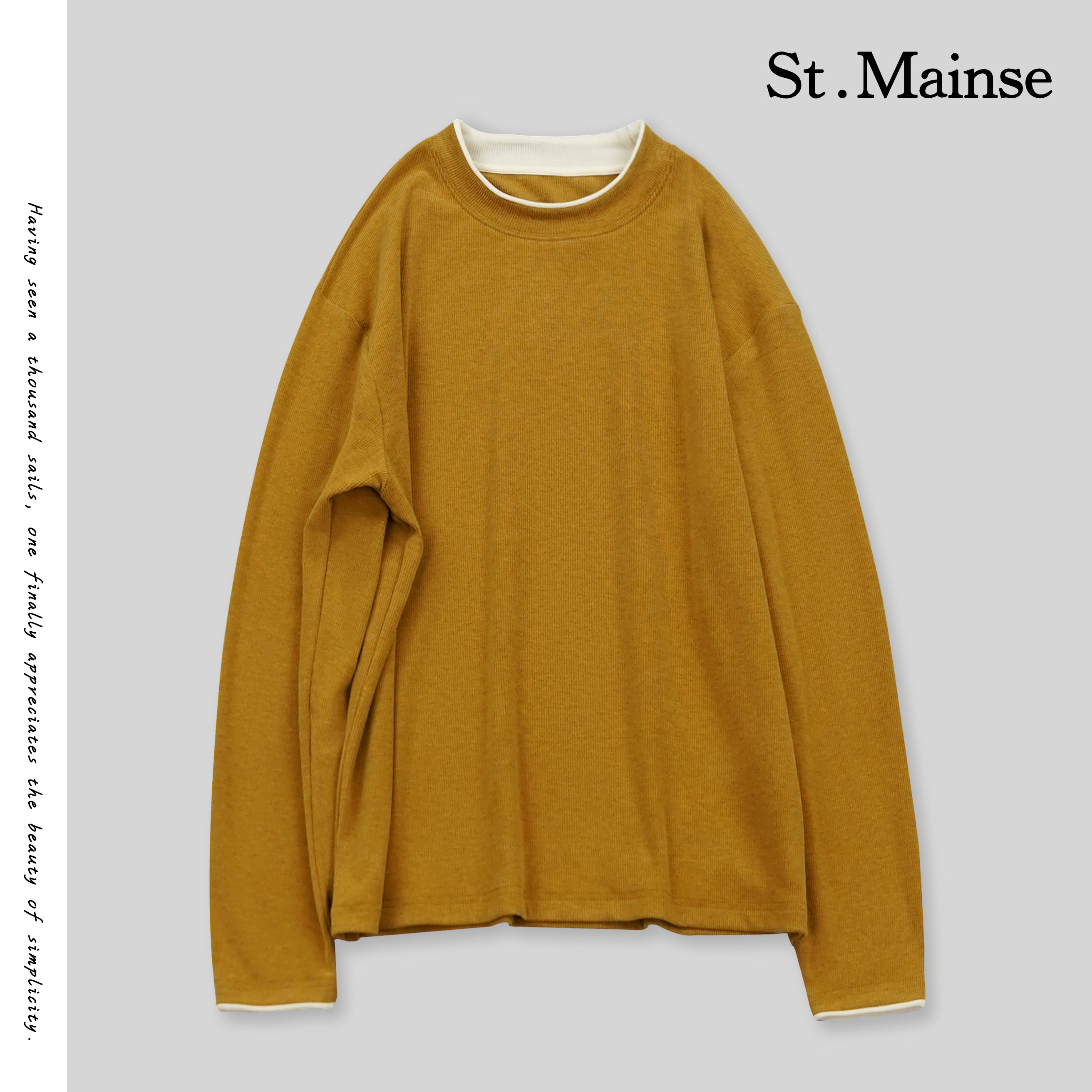 ST.Mainse「柔软亲肤」韩系慵懒风拼色圆领长袖T恤网红款男装清仓