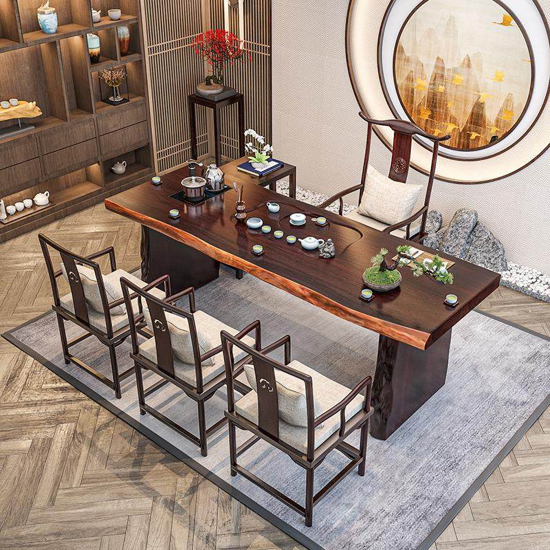 新中式全实木茶桌不规则家用客厅功夫泡茶桌椅组合办公接待洽谈桌,商业/办公家具,茶台/茶桌,淘宝优惠券,粉丝福利购,淘宝优惠卷
