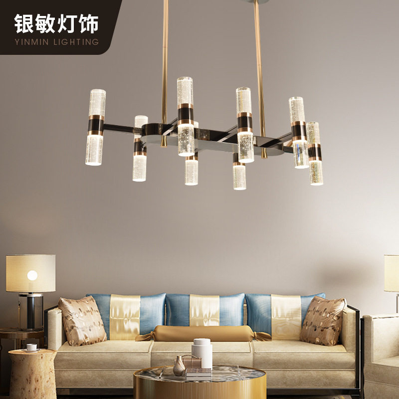 北欧复古工业风设计吊灯客厅灯LED别墅酒店饭店餐厅灯水晶吊灯
