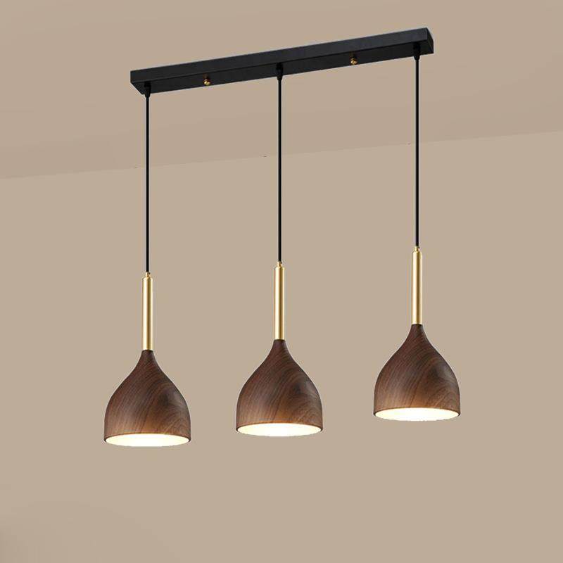 新中式三头餐厅吊灯现代简约创意中山木纹床头餐桌咖啡厅吧台灯具,家装灯饰光源,智能吊灯,淘宝优惠券,粉丝福利购,淘宝优惠卷