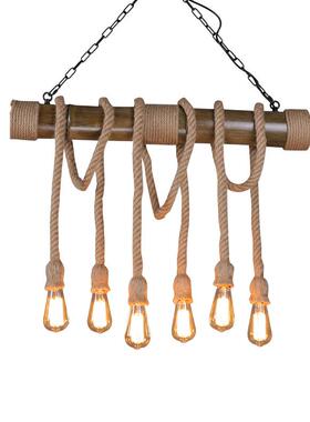 工艺麻绳吊灯个性复古情怀新风尚咖啡厅网咖创意吊灯时尚家居吊灯