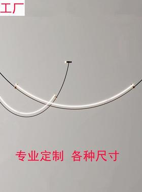 餐厅客厅线条灯设计师款个性简约现代前台吧台样板间展厅LED吊灯