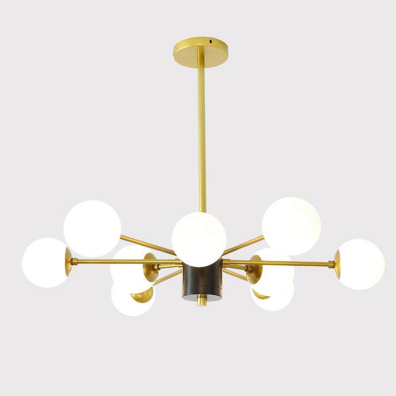 北欧简约客厅卧室灯分子灯温馨奶白玻璃居家搭配装饰灯球球吊灯