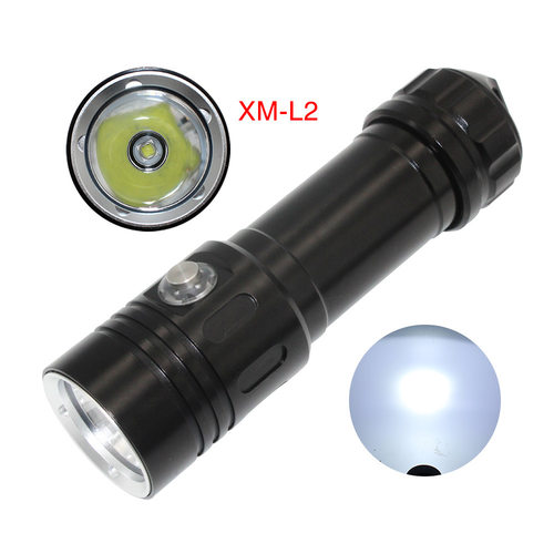 XML2LED强光远射26650电池充电水陆两用4档调光专业潜水手电筒