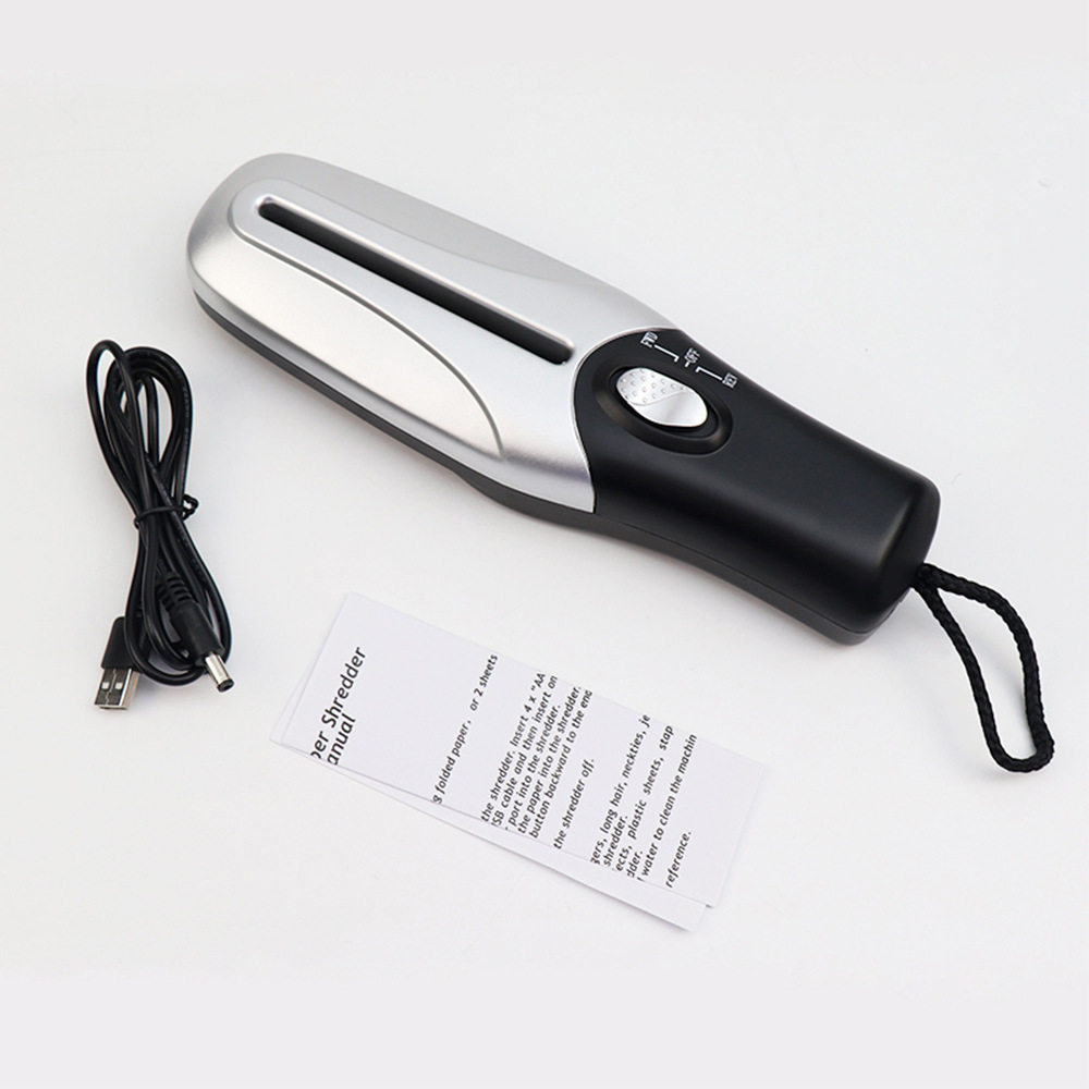 USB电池手持两用型电动碎条状碎纸机A6迷你 小型废纸图片