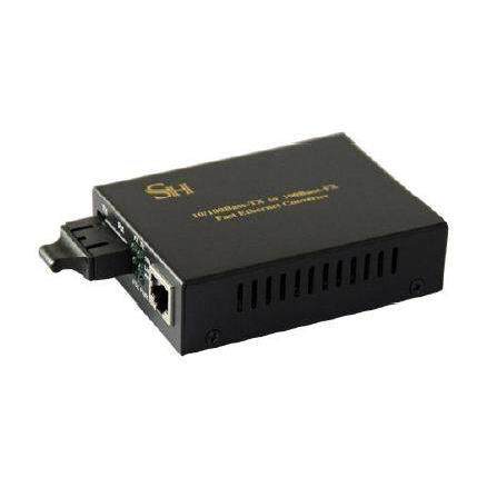 光纤收发器10/100M自适应一光一电单模双纤SH-111S-20E