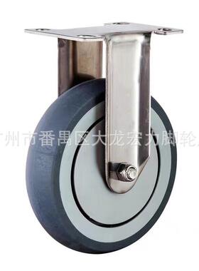 304不锈钢脚轮 3寸4寸5寸不锈钢静音脚轮 中型TPR304不锈钢轮