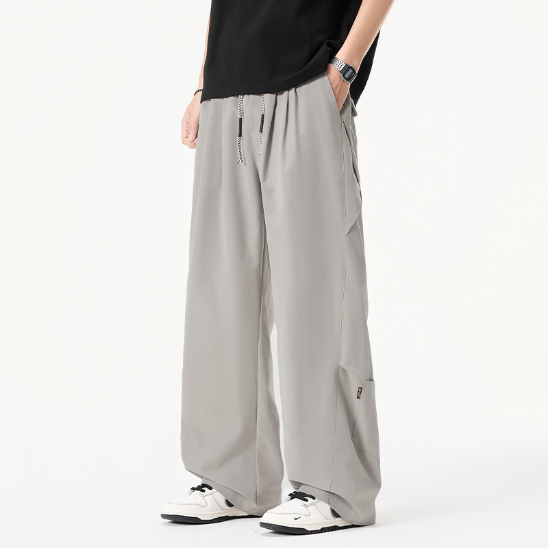 it izzue美式冰丝速干休闲裤男夏季宽松直筒薄款阔腿机能工装裤