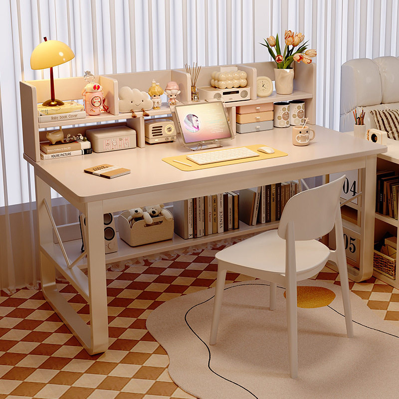 。实木电脑桌家用书桌书架一体式学生学习写字台出租屋简易办公桌,住宅家具,书桌,淘宝优惠券,粉丝福利购,淘宝优惠卷