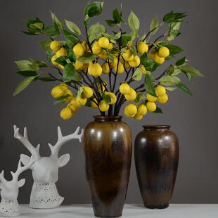 仿真花李子黄色浆果室内家居装饰绿植摆件柠檬果婚庆布置真