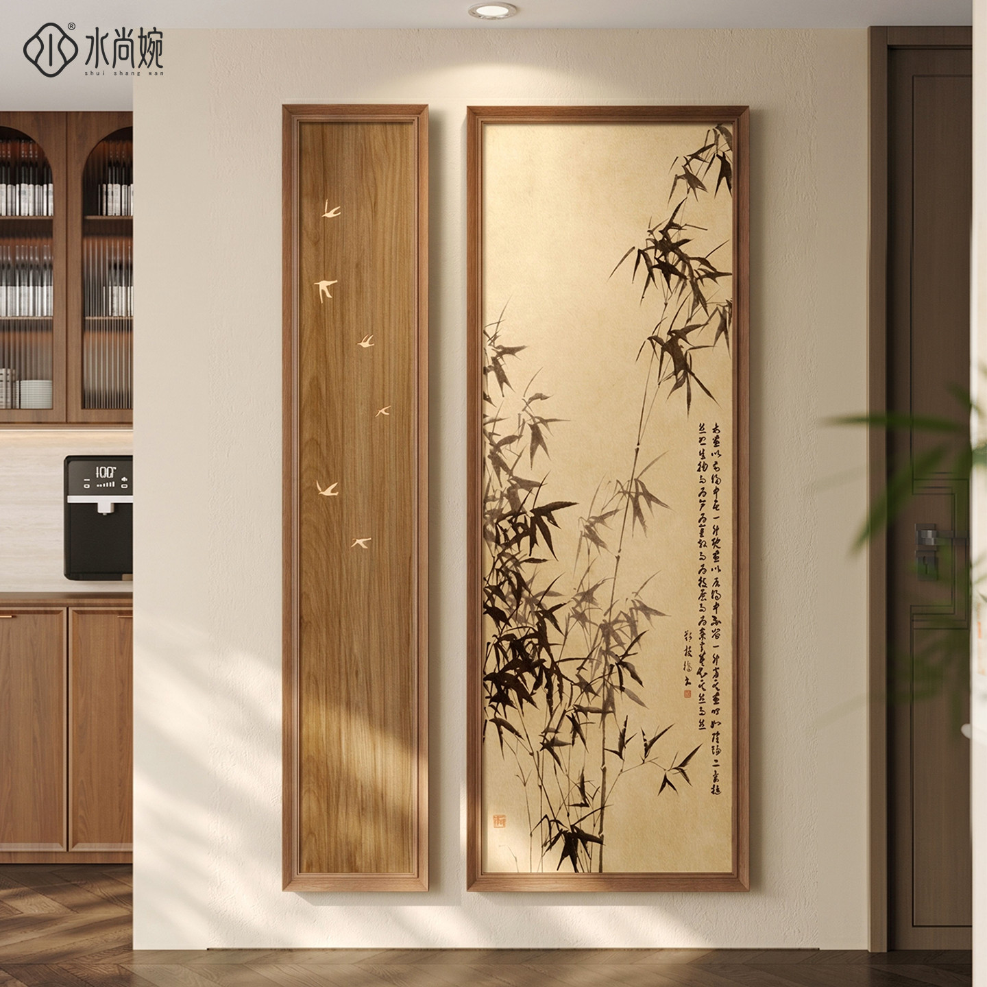 竹报平安宋代美学玄关装饰画新中式竹子图走廊过道挂画禅意风壁画