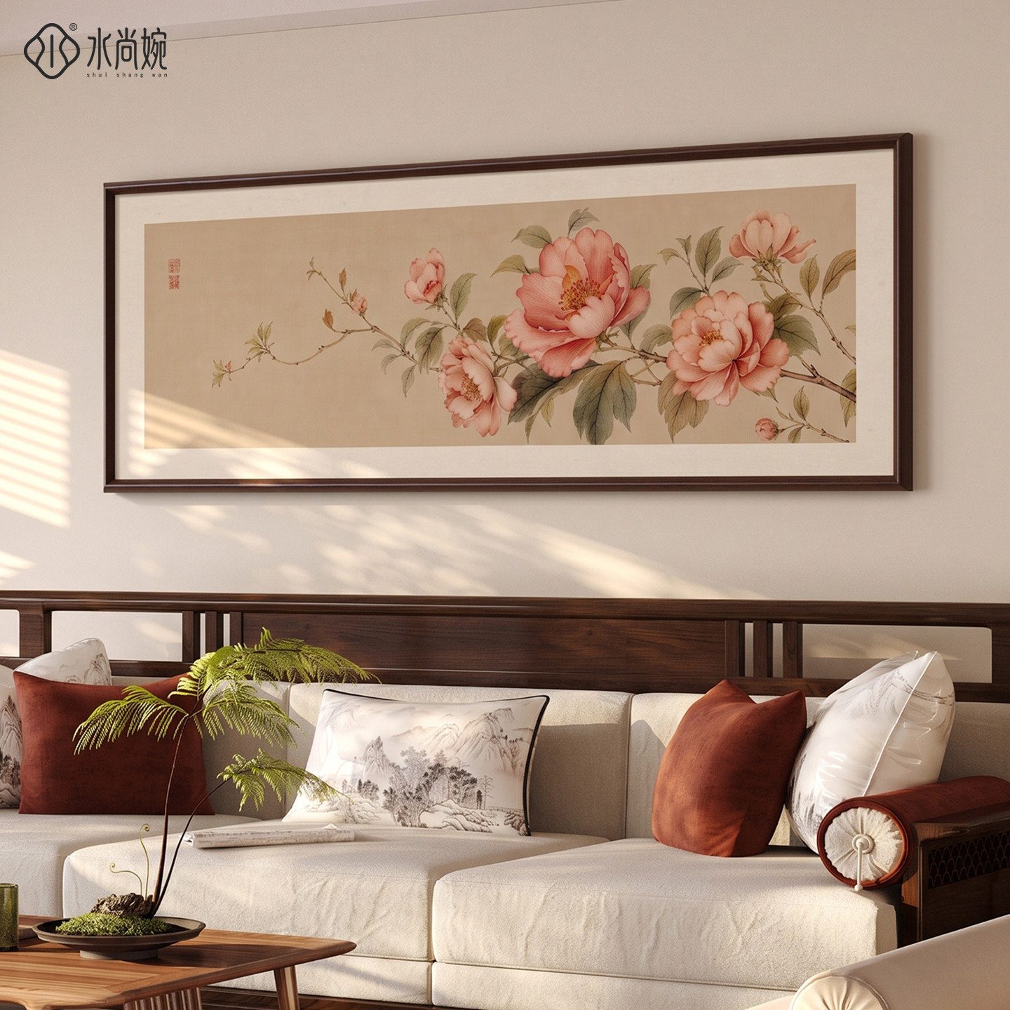 花开富贵新中式客厅装饰画国画禅意牡丹画宋代美学沙发背景墙挂画