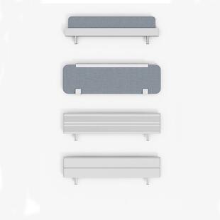 纯铝合金简约时尚办公桌上屏挡板功能梁屏风9厘夹板桌屏现货供应