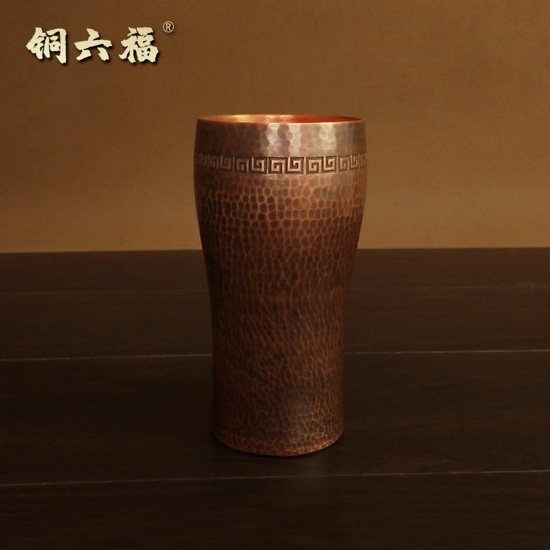 纯手工加厚紫铜啤酒杯咖啡机复古铜杯养生杯纯铜杯子冷饮杯饮料杯