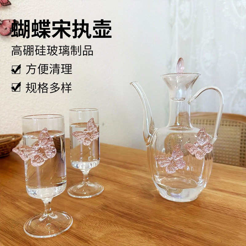玻璃执壶仿宋贵妃泡茶器茶壶花茶壶宋代耐高温水壶套装茶色悦器