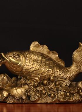 杨铜记 铜鱼 铜鱼 年年有余 家居办公室铜鱼摆件