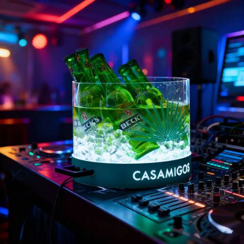 啤酒提篮亚克力发光啤酒冰桶 酒吧KTVLED酒具用品 酒吧发光啤酒桶