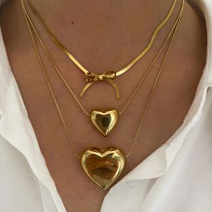 颈链choker蛇骨链小海外小众钢西班牙钛镀金清新基础蝴蝶结脖链