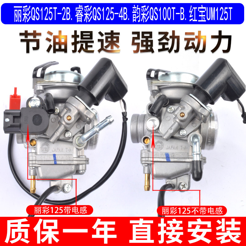 适用于铃木丽彩QS125T-4B睿彩韵彩QS100T-2B红宝UM125T原厂化油器