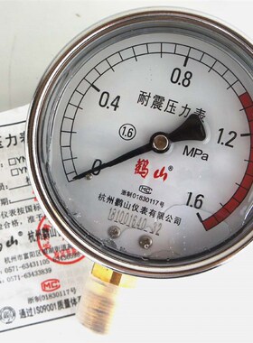 杭州鹳山鹤山YN100  1.6/1/0.6MPA 耐震防震冲油压力表现货