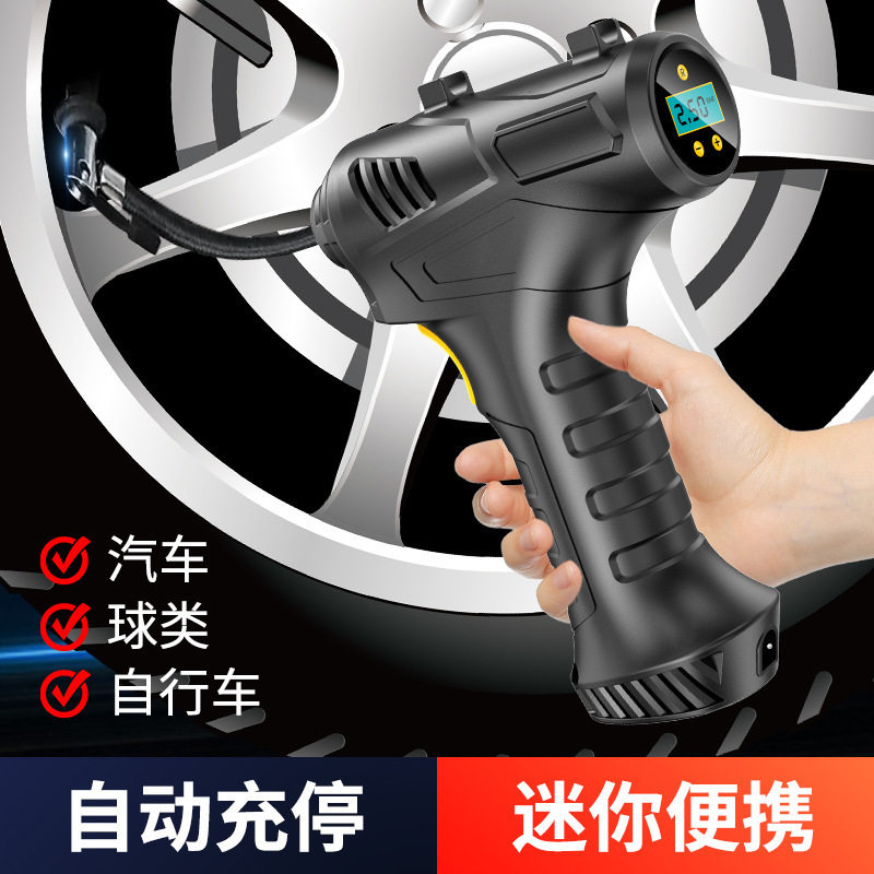 手持无线充气泵智能数显汽车用打气泵便携式轮胎充气机胎压监测器