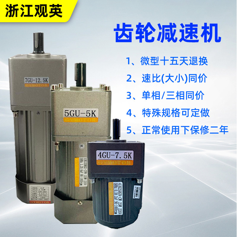 微型交流变速齿轮减速传送带电机250减速机60W400W200三相380V220