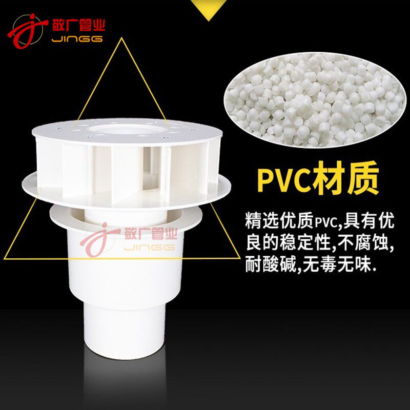 PVC排水管配件虹吸式雨水斗87型塑料重力DN110天台侧墙落水斗地漏