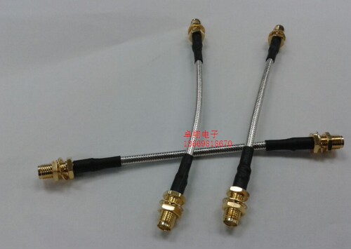 SMA-KB2双边半柔射频线SMA母头/母头信号线50-2高频SMA连接线20CM
