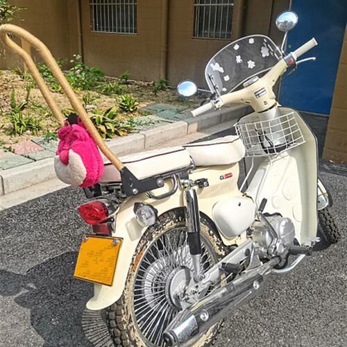 适用嘉陵CoCo复古改装扶手尾翼 嘉陵幼兽cub改装后靠背弯弓后尖弓