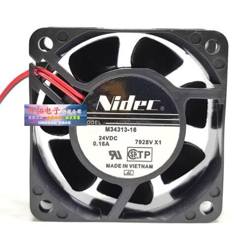 全新Nidec M34313-16 24V 0.16A 6CM 6025变频器散热风扇