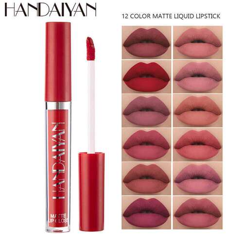 12 Colors Matte Liquid Lip Gloss 12色哑光唇釉持久防水不沾杯