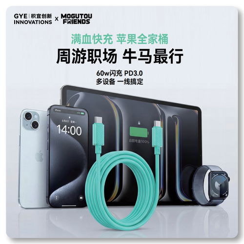 积宜双Type-C快充数据线iPhone